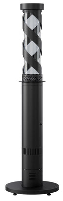 Stufa da Esterno Fungo a Pellet Ø52x194 cm in Ferro Decapato e Vetro Ibiscus Antracite