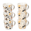 Set 6 Tazzine da Caffè Ø5,8x5,8 cm in Bone China VdE Tivoli 1996 Face to grey