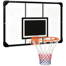 Canestro Basket Esterno a Parete 113x73 cm Cerchio Ø45 cm e Rete in Acciaio e Policarbonato Nero      