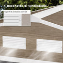 Casetta da Giardino con 4 Prese d'Aria e 2 Porte Scorrevoli 277x195x192 cm in Acciaio Marrone Chiaro 