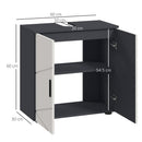 Mobile Sotto Lavabo Bagno 2 Ante 60x30x60 cm in Legno Grigio