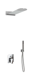 Kit Doccia Soffione Doccino e Miscelatore in Acciaio Inox 55xØ23 cm da Parete RekRound