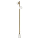 Lampada da Terra 35x35x165 cm E27 con 2 Paralumi a Sfera  Oro