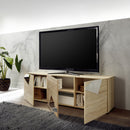 Mobile TV Moderno 3 Ante con Serigrafie e Specchi Vittoria 180,5x40,5x56,5 cm Rovere Samoa