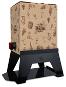 Supporto per Contenitore Vino con Vassoio in Ferro Alluminato Lisa Luxury Bacco Nero