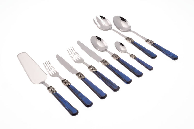 Servizio Set di Posate 75 Pezzi in Acciaio Inox Rivadossi Sandro Elena Blu