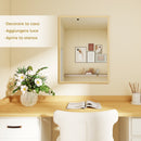 Specchio da Parete Rettangolare 60x80 cm con Ganci in Vetro e MDF Color Legno      