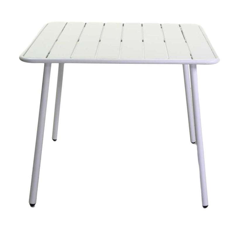 Tavolo da Giardino 80x80xh72 cm in Metallo Rovigo Bianco