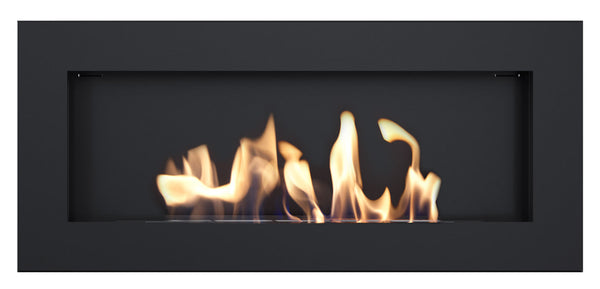prezzo Cheminée Bioéthanol Murale 90x40 cm Flig avec Vitre ou Sans Vitre Tampa Slim Noir