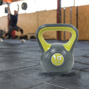 Kettlebell Attrezzo Fitness Peso in Ghisa da 10 kg con Impugnatura Ergonomica Grigio e Giallo      