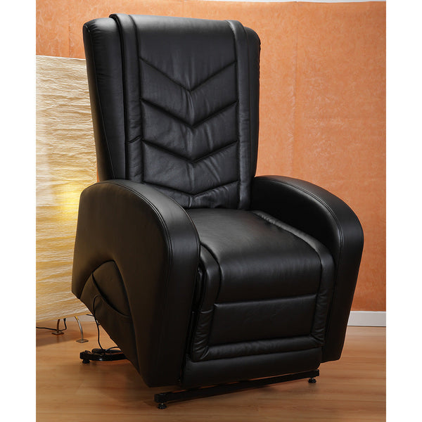 Dafne Fauteuil relax électrique avec Lifter Lift 2 moteurs de massage en similicuir noir acquista