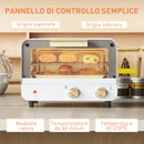 Forno Elettrico 12L Timer e Temperatura Regolabile 31,5x27,7x22,7 cm Bianco e Oro  
