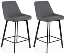 Set 2 Sgabelli 50x44xH94 cm in Tessuto Fox Grigio Scuro