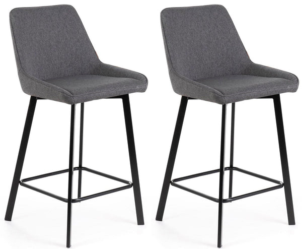 Set 2 Sgabelli 50x44xH94 cm in Tessuto Fox Grigio Scuro prezzo