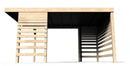 Box Auto Garage da Esterno 3,02x4,38m Senza Pavimento in Legno Abete Carport 