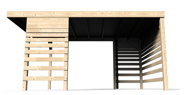 Box Auto Garage da Esterno 3,02x4,38m Senza Pavimento in Legno Abete Carport 