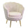 Fauteuil rembourré 73x72xh49/77 cm en tissu velours Tulipan crème