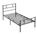 Struttura Letto Singolo 90x200 cm in Acciaio con Doghe Integrate Nero