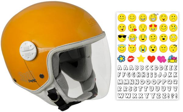 Casque Demi-Jet Enfant CGM Varadero Smile 206S Orange Visière Longue sconto