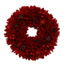 Coroncina con pigne bordeaux cm Ø30xh8