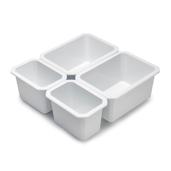 Organisateur de tiroir de salle de bain à 4 cubes en blanc Emuca Tidy Technplastic sconto