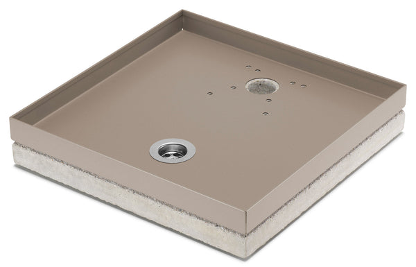 sconto Base Portaciottolo per Fontane 40x40x8 cm in Metallo con Base in Cemento Belfer 42/BSE/10 Tortora