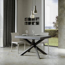 Tavolo Allungabile 140-400x90x77 cm Volantis Cemento Telaio Antracite  