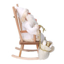 Babbo natale in tessuto su sedia bianco e oro cm xh30