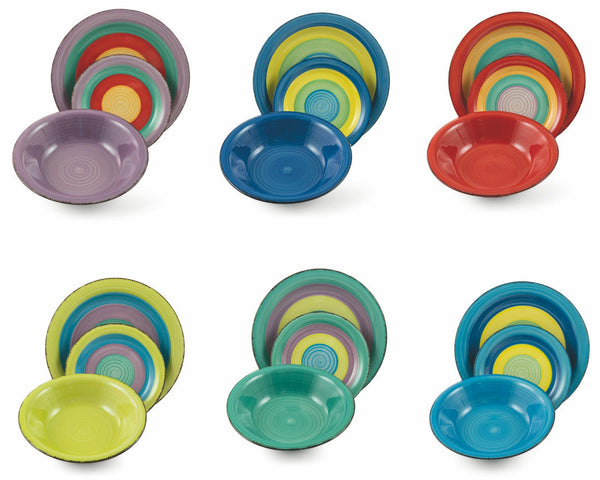 online Service de vaisselle 18 pièces en grès multicolore Soriani Kos
