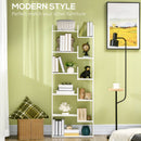 Libreria 6 Livelli 11 Scaffali 61x23x162,6 cm in MDF e Truciolato Bianco