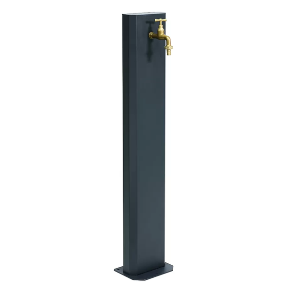 Fontana da Giardino Design a Colonna Ovale Rubinetto in Ottone Senza Base Antracite sconto