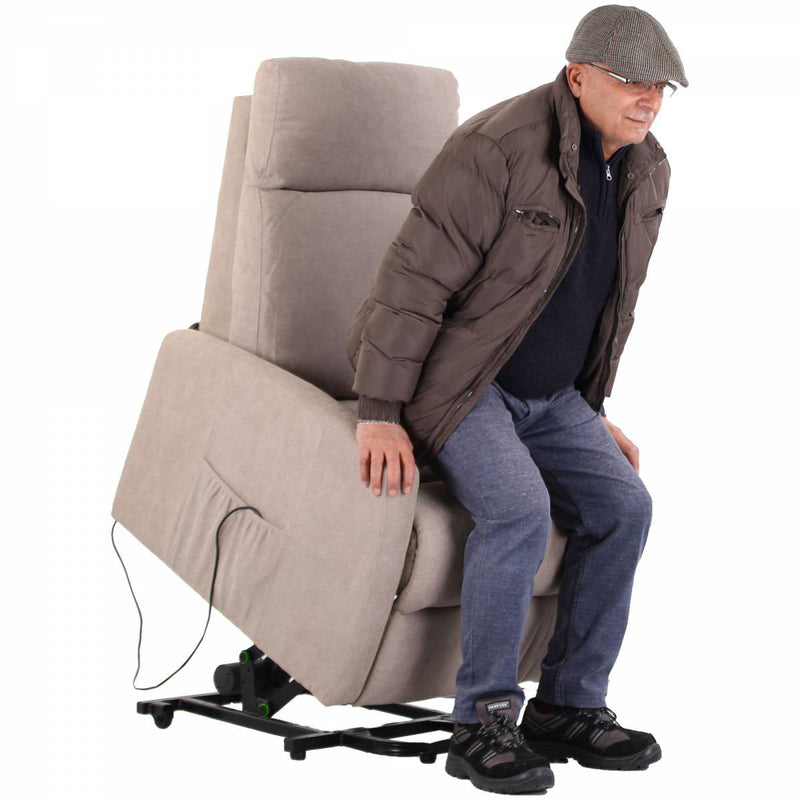 Poltrona Alzapersona Elettrica 1 Motore in Tessuto Tortora