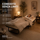 Letto Singolo Pieghevole 80x40x190 cm con Materasso 10 cm Cuscino e Cover in Acciaio Nero      