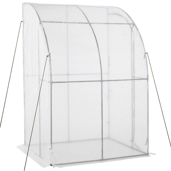 sconto Serre de jardin murale 143x118x212 cm en polyéthylène blanc