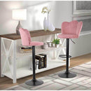 Set 2 Sgabelli 38x38x60/80 cm in Velluto Base Nera Cipria