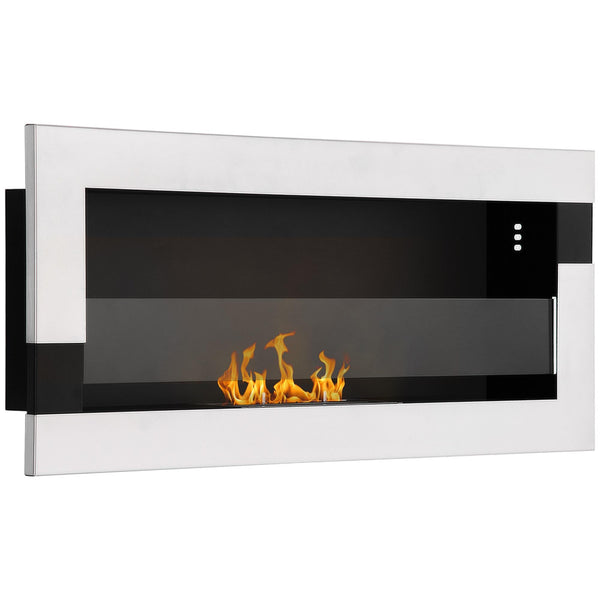 Cheminée Bioéthanol Murale 90x16x40 cm en Inox Argenté sconto