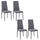 Lot de 4 Chaises 41x50x97 cm en Tissu Gris