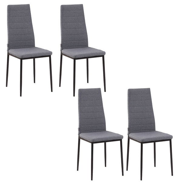 sconto Lot de 4 Chaises 41x50x97 cm en Tissu Gris