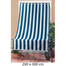 Tenda da Sole per Sormonto 200X300Cm con Anelli Tessuto a Strisce Blu