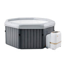 Vasca Idromassaggio Piscina Spa Toscana Plus Smart 6 Adulti 1200 L 193x193x73A cm Effetto Legno Argento 