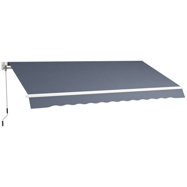 prezzo Tenda da Sole per Esterno 360x250 cm a Bracci Avvolgibile con Apertura a Manovella Grigio