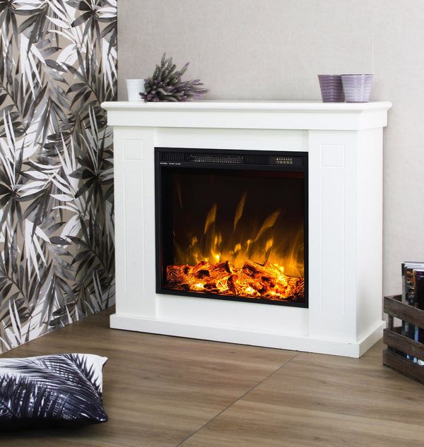 Cheminée Electrique De Sol Effet Flamme 1400W Vannini Chiara Slim Blanc acquista