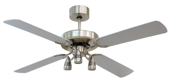 prezzo Ventilateur de Plafond 4 Pales Réversibles et 3 LED Ø132 cm 3 Vitesses Vannini Faretto