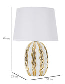 Lampada da Tavolo Glam Stary 33x48x33 cm in Ceramica Bianco/Oro