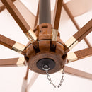 Ombrellone Decentrato da Giardino 2,2x2,2m Braccio in Legno Ecrù