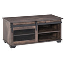 Tavolino Basso con Anta Scorrevole 100x45x45 cm in Legno Marrone Scuro