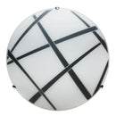 Plafoniera 2xE27 Ganci Cromo Vetro Lastra Bianco-Nero E-Energy Dario