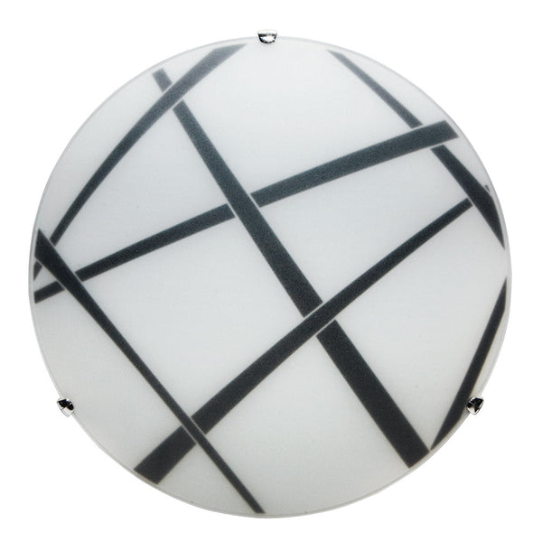 Plafonnier 1xE27 Crochets Chrome Verre Plaque Blanc-Noir E-Energy Dario prezzo