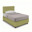 Letto Singolo Contenitore Imbottito Microfibra Tè Verde BoxMax Testata Flat Varie Misure