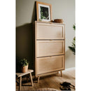 Scarpiera Bali 70x24x125 cm 3 ante a ribalta effetto vimini